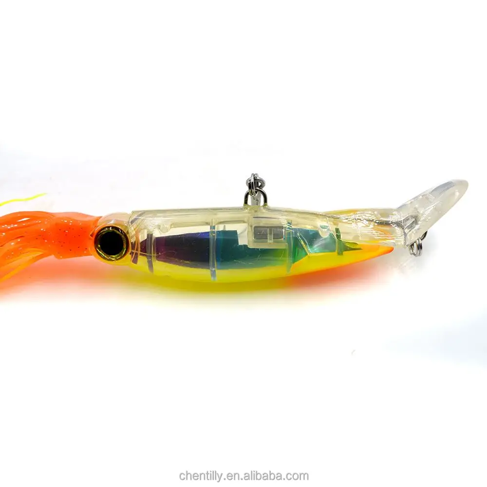 10 pcs hard Squid fishing lures Soft tail squid with hook Top water Lures Trolling Bait 9 Inch 45 g Colors mixed