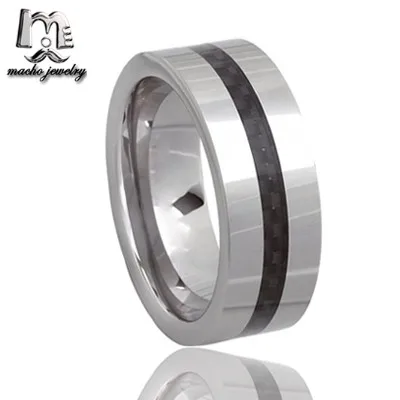 
Best things to sell black carbon fiber inlay 10mm tungsten ring flat polished finish turkish rings for men 