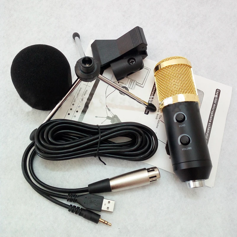 
BM-800 Unidirectional Condenser Mic Sound Recording Dynamic Capacitor Studio Microphone 