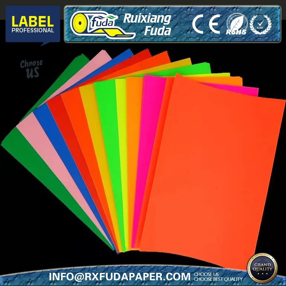 Флуоресцентная клейкая этикетка, 8,5x11 дюймов, 1 полная этикетка на листе