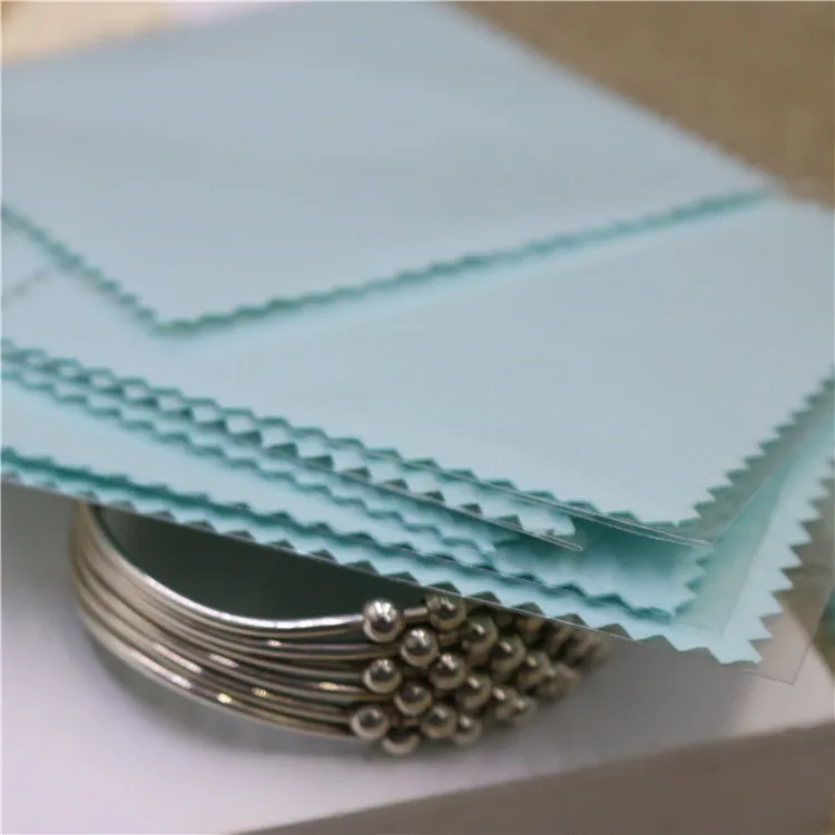 Custom Logo Mini Micro fiber Silver Jewelry Polishing Cloth Blue