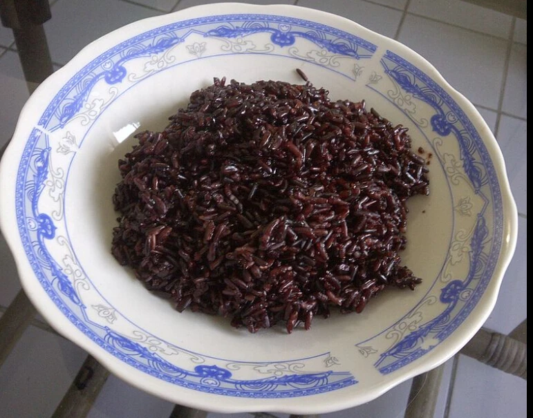 
organic steamed black rice for export 