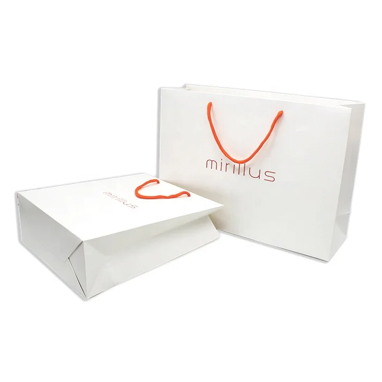 
Cotton/twisted/nylon handle white gift paper bag high quality shopping bag 