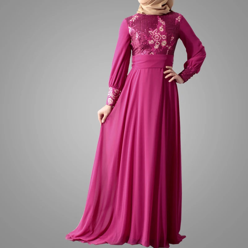 New Model Abaya In Dubai Popular Design Muslim Abaya Slim Long Dress Beautiful Sequins Islamic Clothing For Women