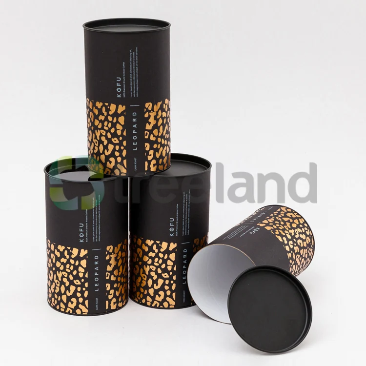 custom luxury coffee machine paper boxes round coffee packaging boxes with tin insert lid