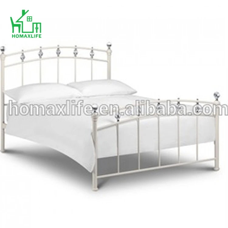 Modern wrought iron double bed white