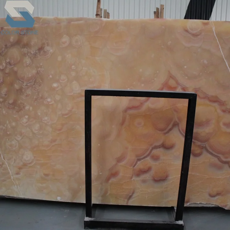 translucent Orange Onice nuvolato onyx marble tiles prices