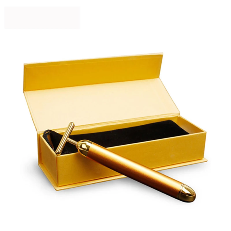 Personal care Roller massager T shape face lift 24k golden beauty bar electric vibration for women facial slimming