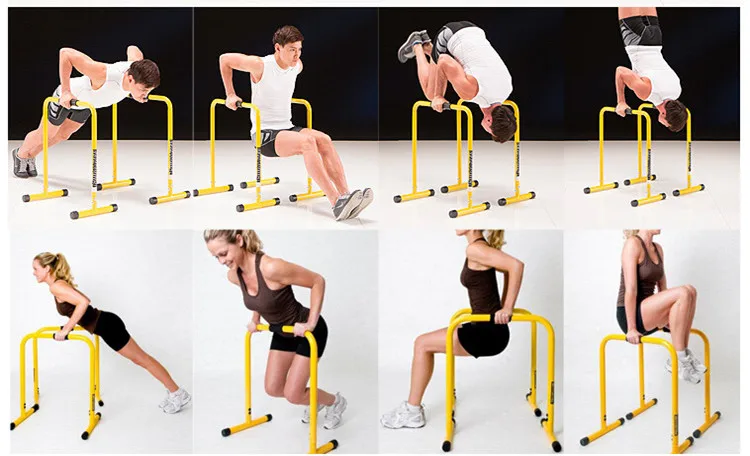 
High Quality Home Gym Fitness Equipment Black Yellow Parallel Bars For Kids 
