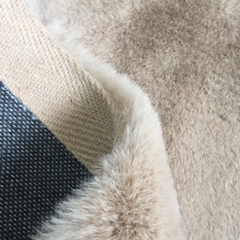 Home decor grey luxury shag 100% polyester faux rabbit fur rug