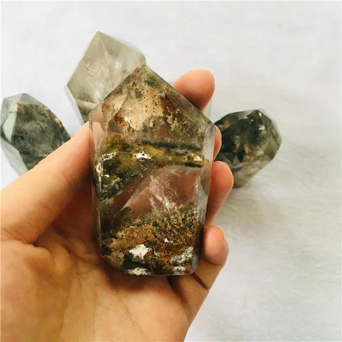 Top quality natura rare new green ghostl crystal quartz for home decoration