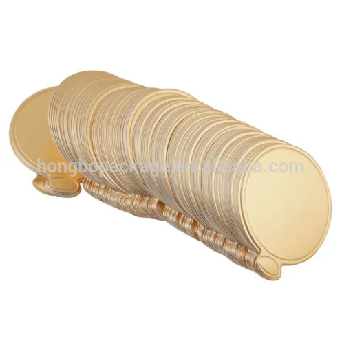 2022 hot selling custom MDF cake bases boards gold Tray Round Mousse mini Cake Board with tab cake drum