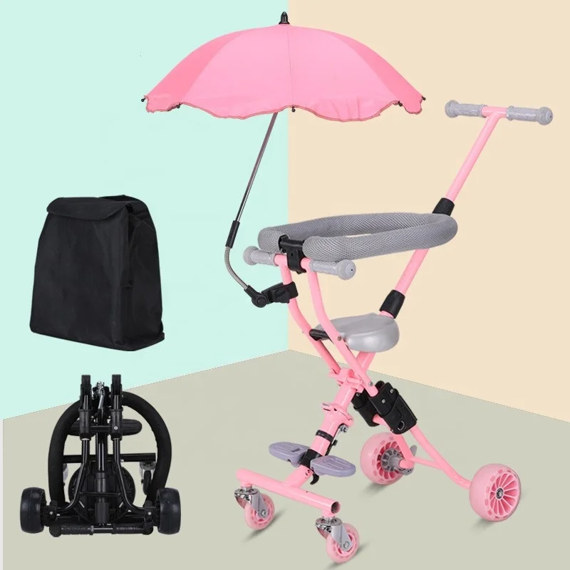 OEM wholesale simple design portable baby stroller light weight 4 wheel baby cart
