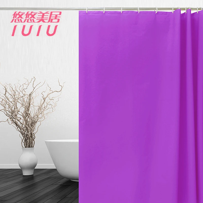 High quality low price shower curtain with solid color