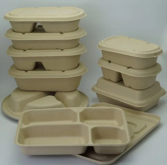 
disposable biodegradable round plate with lid 