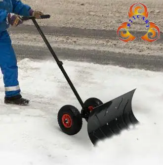 Factory Promotion Snow Pusher Snow Shovel Snow Mover with Wheel