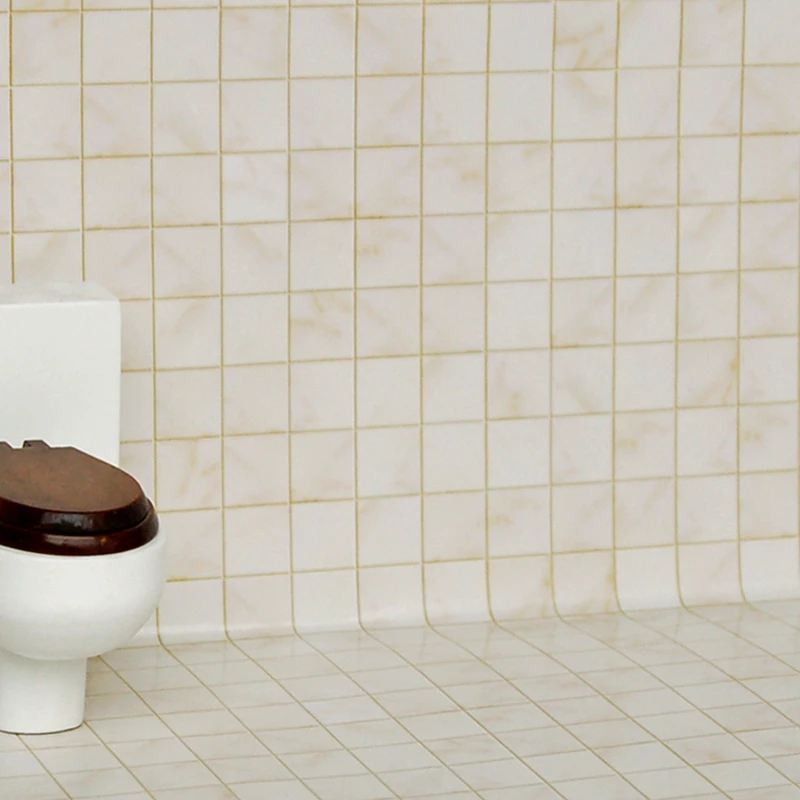 iland miniatures  doll house mini wallpaper for dollhouse bathroom OW027B