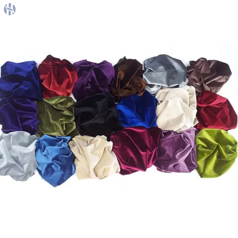
95% Polyester 5% Spandex Tricot Warp Knitted Silk Korean Velvet Fabric For Dress 