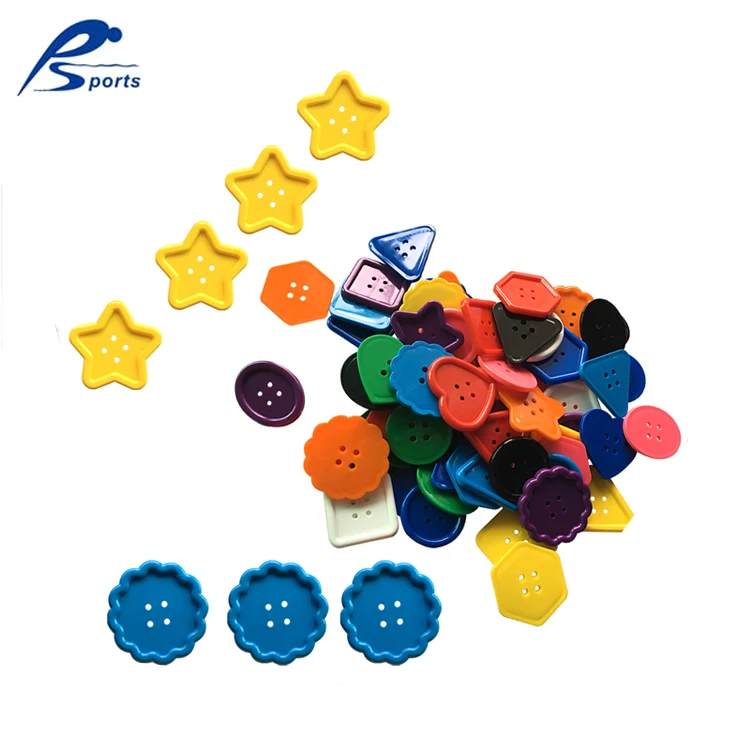 
HOT SALE Educational toys Art & Craft Big Buttons mix color rainbow sewing material lacing game 