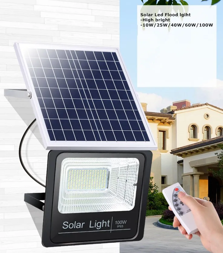
100W Energy saving aluminum outdoor waterproof housing outdoor solar led flood light 