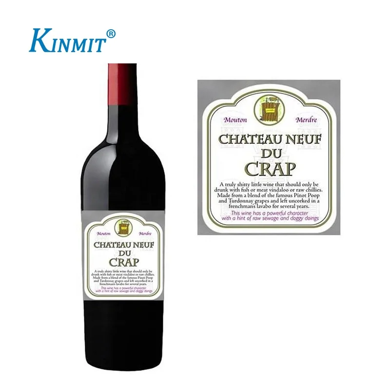 Kinmit Custom Printed Transparent Juice Bottle/Soft Drink Label/Wine Bottle Labels