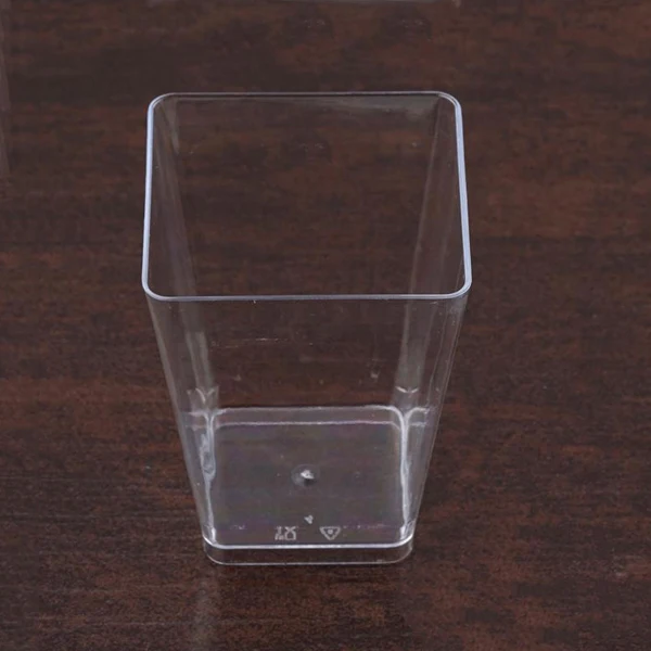 2oz Clear Square Mini Dessert Ice Cream And Cake Cup