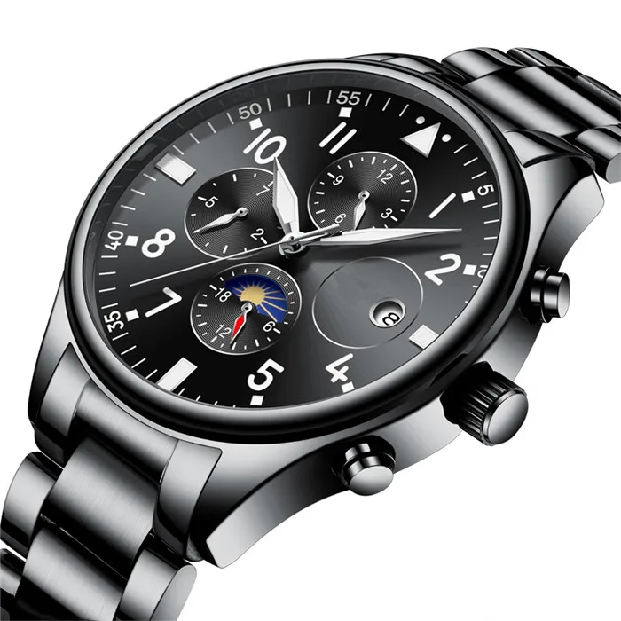 Hot Sales Wholesale Steel Bands Men Automatic Mechanical Watch business fashion mens waterproof watches accept custom logo