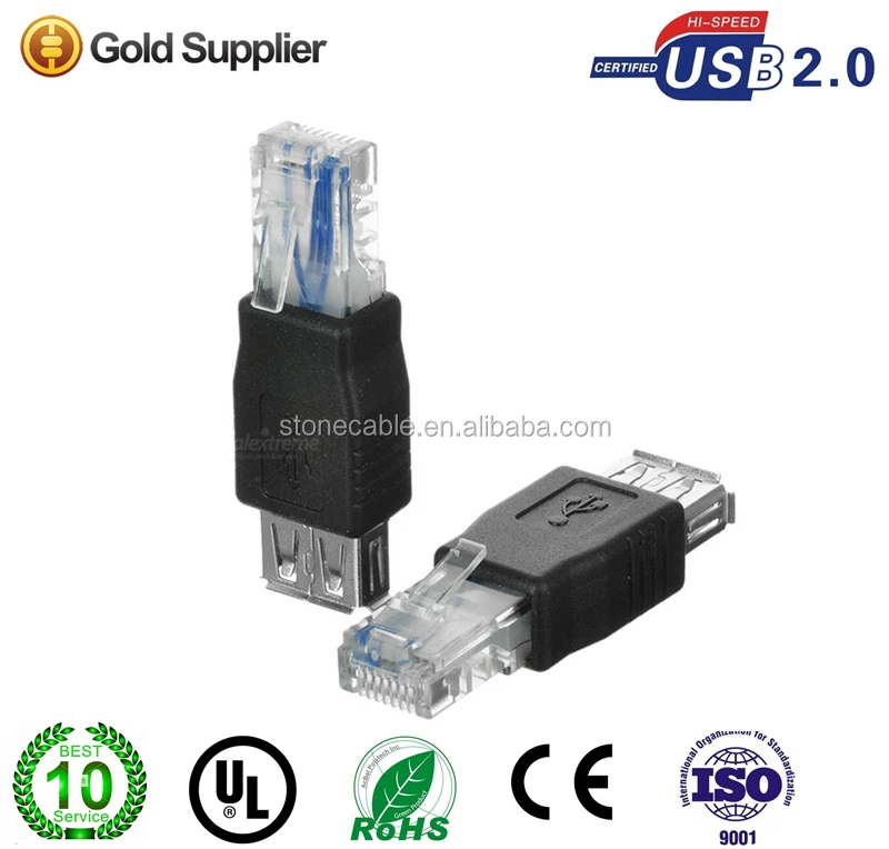 USB 2.0 Type A Female To Male Ethernet RJ45 Connector Adapter