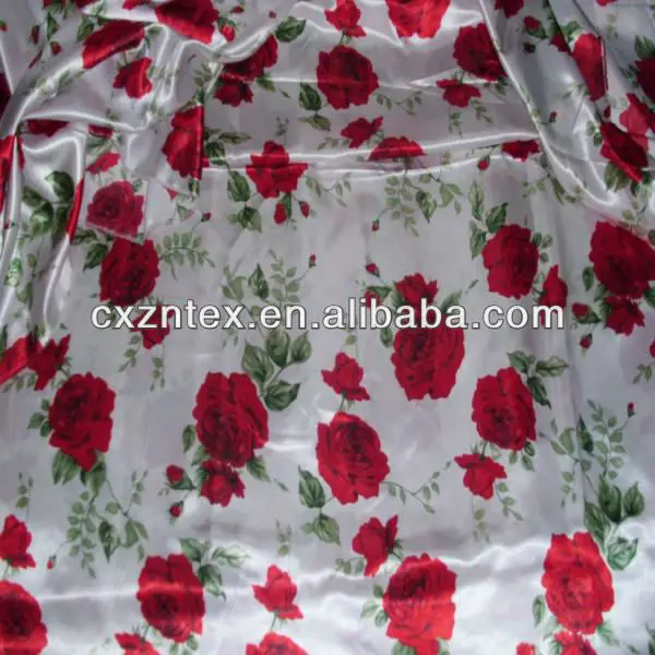 floral printed satin fabric