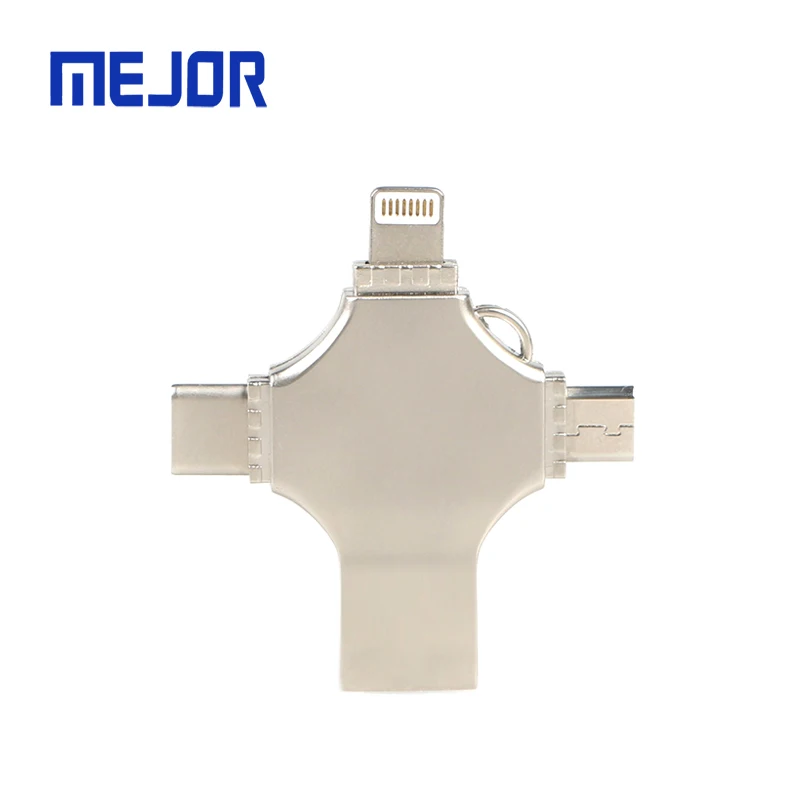 Cross shape 4 in 1 pen drive 64Gb Smart phone 3.0 IOS type-c memory stick 32g flash micro OTG USB