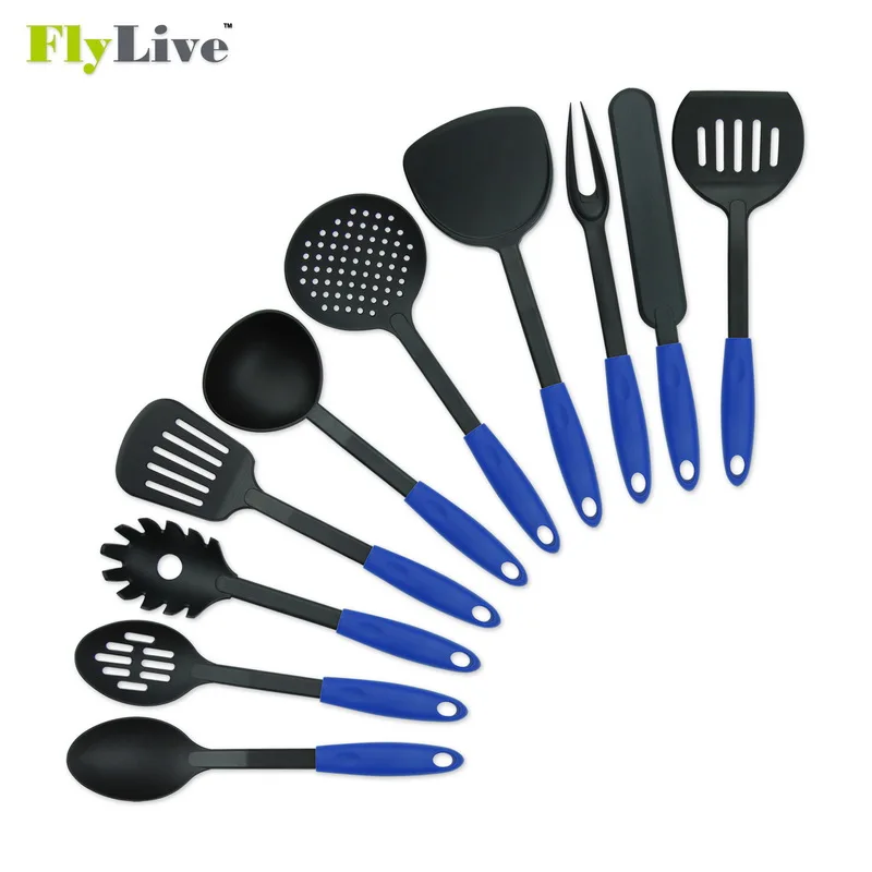 Wholesale Non-slip Handle Kitchen Utensils Cooking Tools Sets 18 Pcs PP handle Nylon Durable Quality