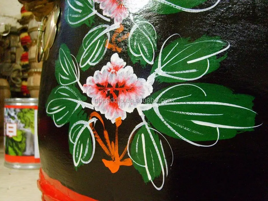 
Chinese graphic wood dragon boat drum 