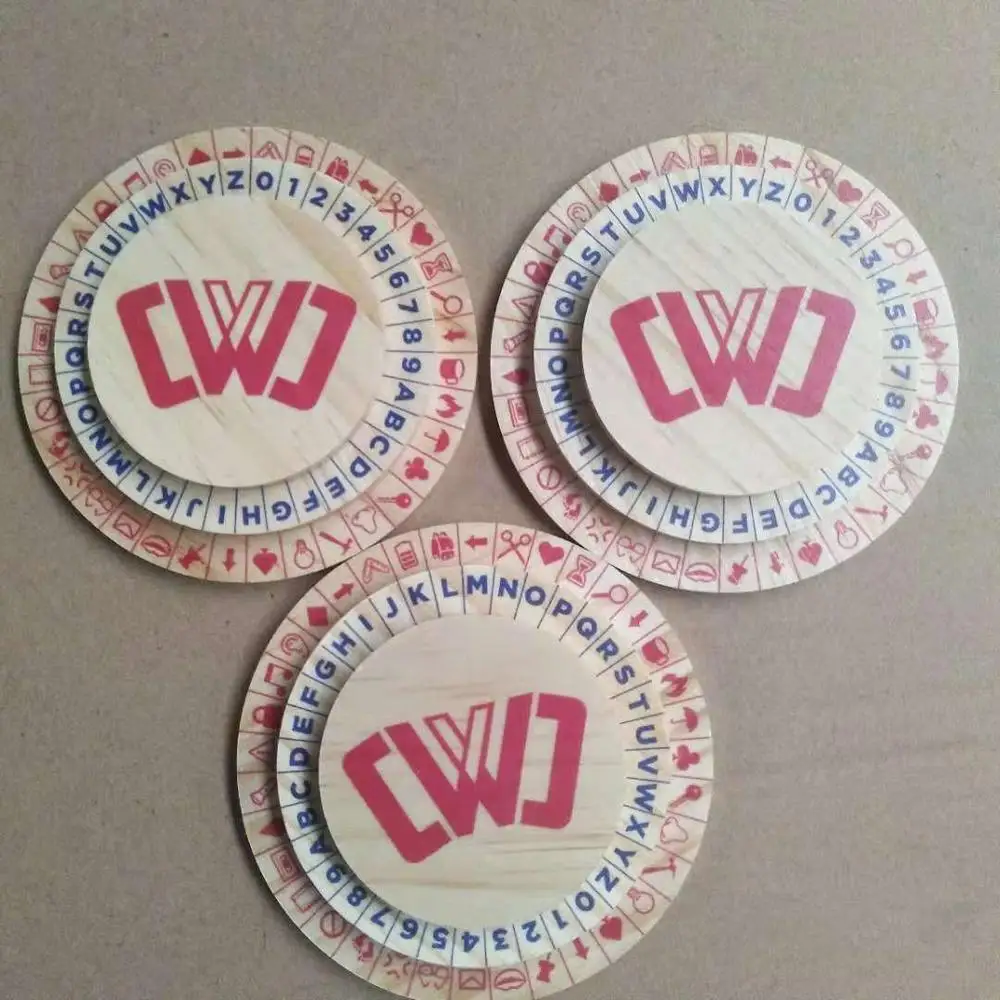 CWC Cipher Wheel wooden pine crafts custom print on all wheels