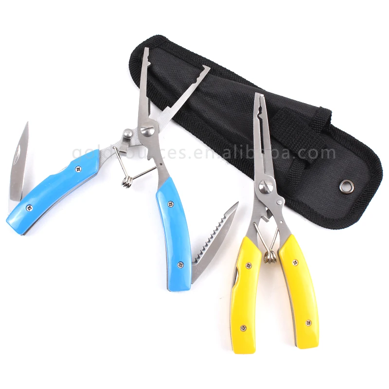 Professional Multi Function Fishing Accessories Scissors Plastic Handle Fishing Pliers Tools