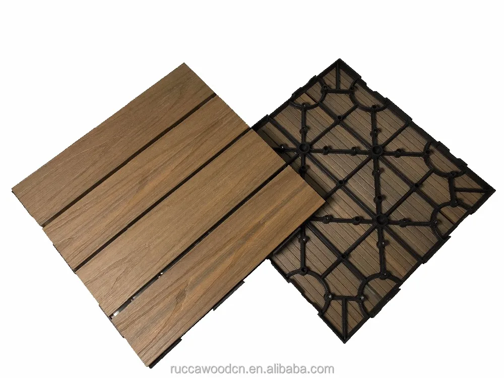 Rucca Water Resistant Outdoor Patio Pavers or Composite Decking Flooring 12x12 feet