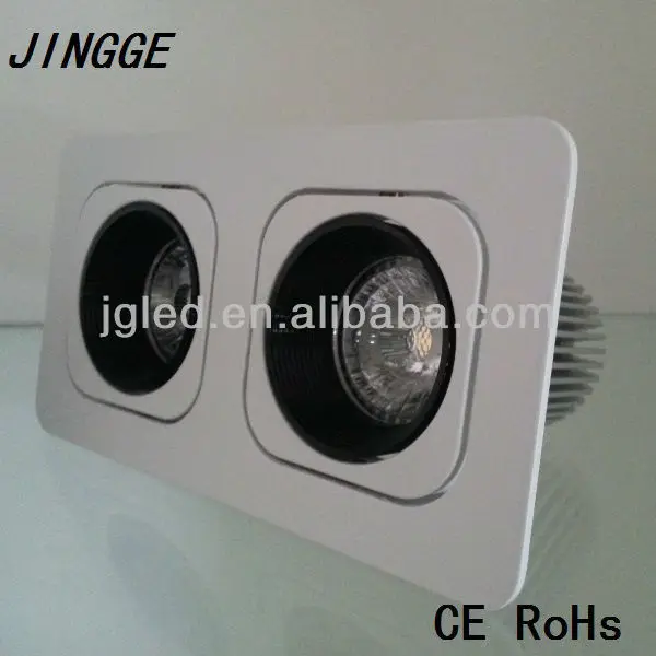 
high quality down light 2x12w recessed grille lamp cob grid lighting fixture 