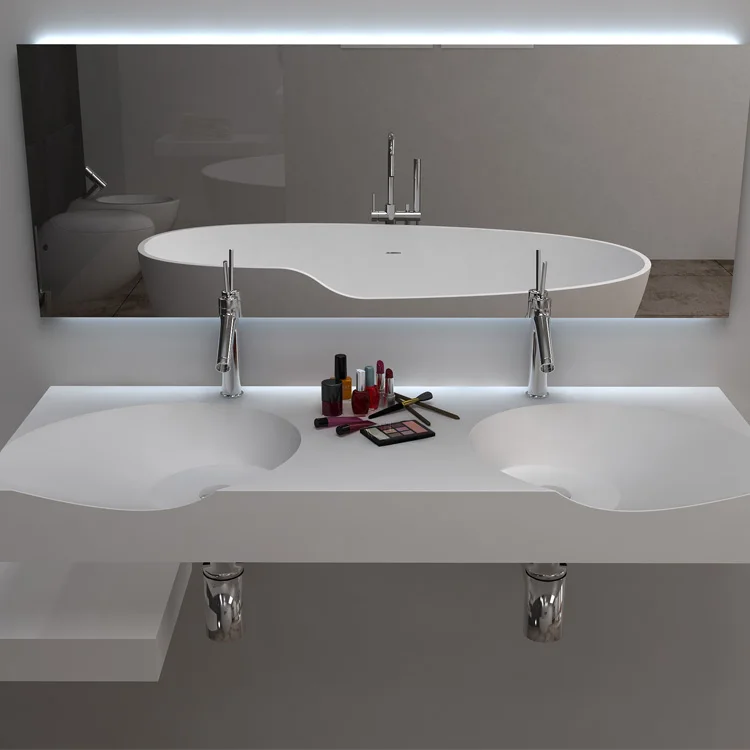 BS-8424D настенный повесить длинные раковина твердая поверхность смеситель для ванной комнаты