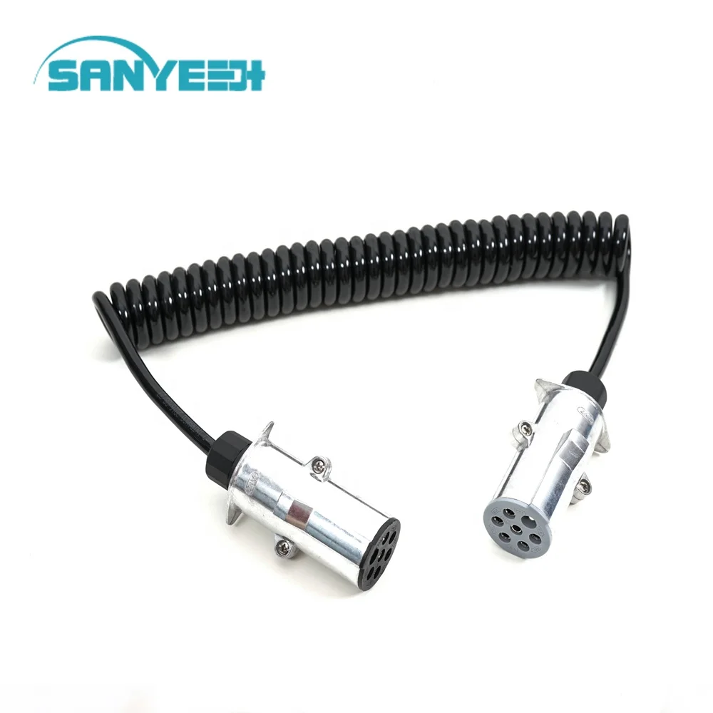 
2020 Car Side LED Lighting Connecting with 7 pin Trailer Wiring Diagram Spiral Cable with Towing Side Socket 