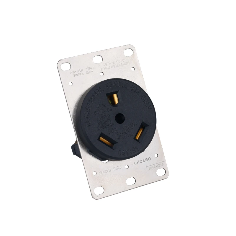
Industrial Grade Straight Blade Socket American NEMA RV-30R TT-30R Receptacle with Certification 