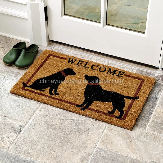 Wholesale Welcome Entrance Outdoor Natural Coco Coconut Fiber Coir Door Mats