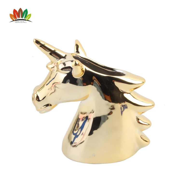 
Desk decoration gift Personality Pen storage holder Unicorn ceramic craft pencil container 