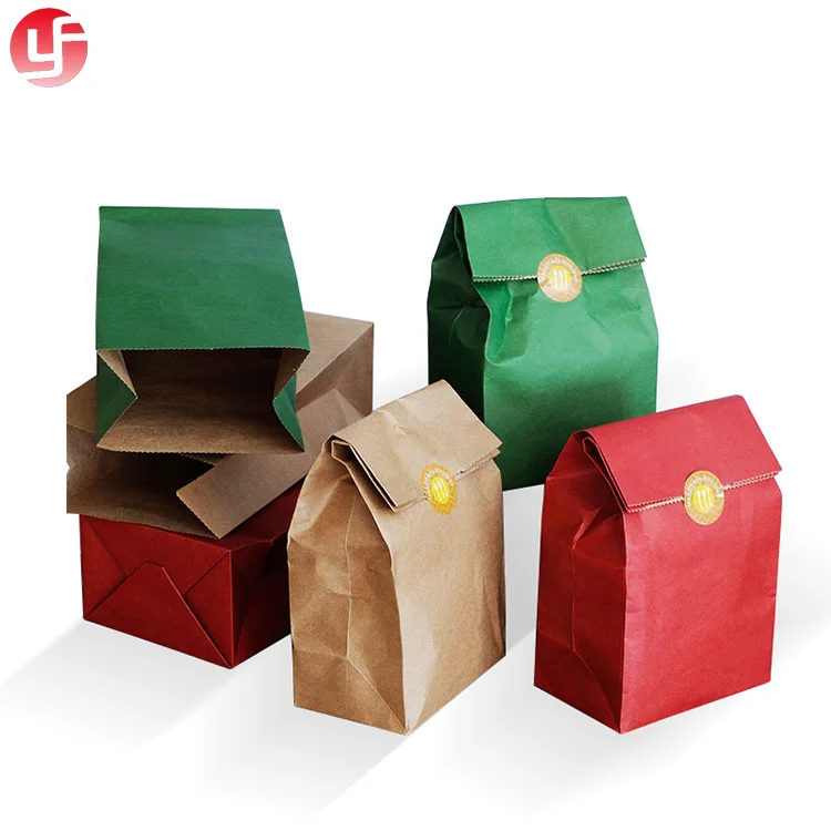 Small Colorful Kraft Paper Bags with Windows Candy/Nuts For Party/Wedding Present Bag Wrapping Bags