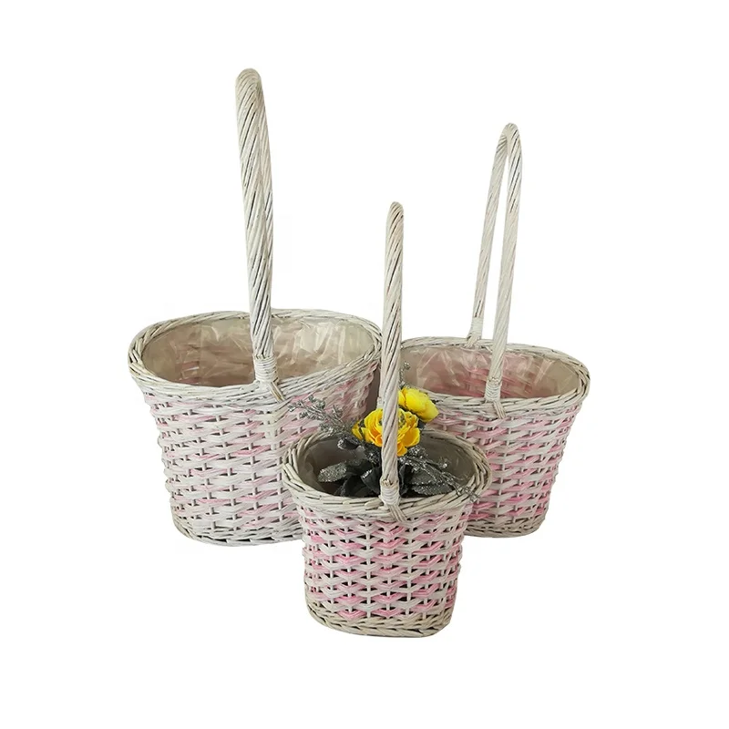 
Classical style willow flowers storage basket 