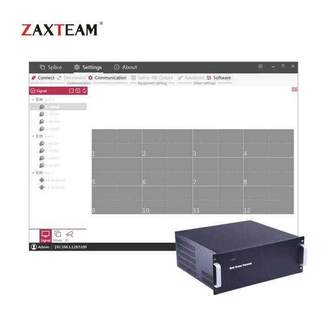 4x4 Multi-screen Video Wall Controller Supporting DVI VGA IP 4K Signal Sources