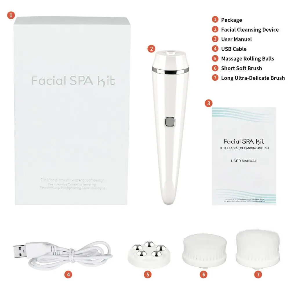 3 Speed Sonic Facial Cleansing Brush Deep Cleaning Face Brush Cleansing System Electric Exfoliating Brush best facial cleanser