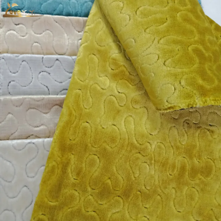 
Luxurious curtain jacquard cut velvet fabric advanced villa sofa fabric 