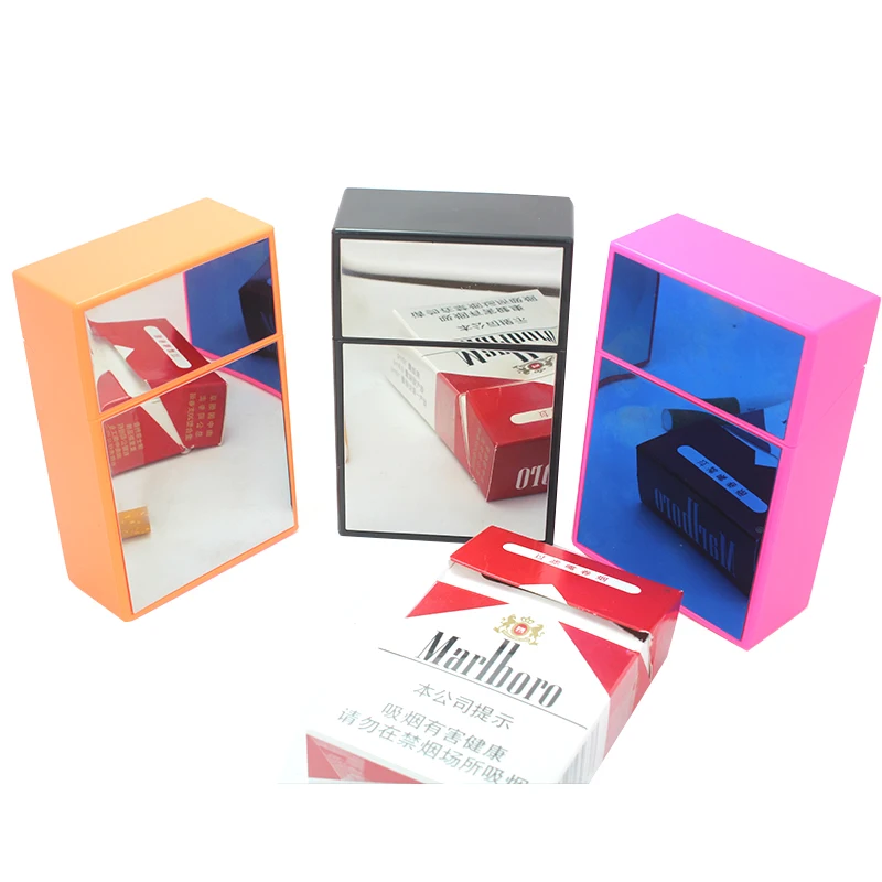 New design fancy mirror woman plastic cigarette box tobacco holder