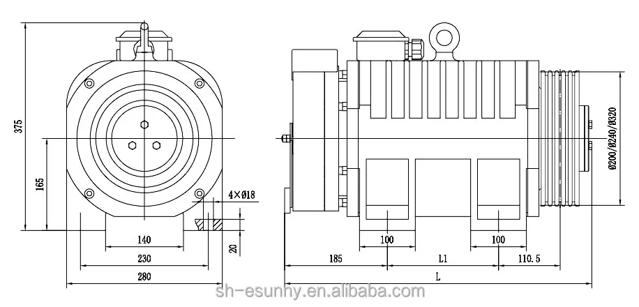 
Mona dc induction motor MONA200 small machine room elevator 