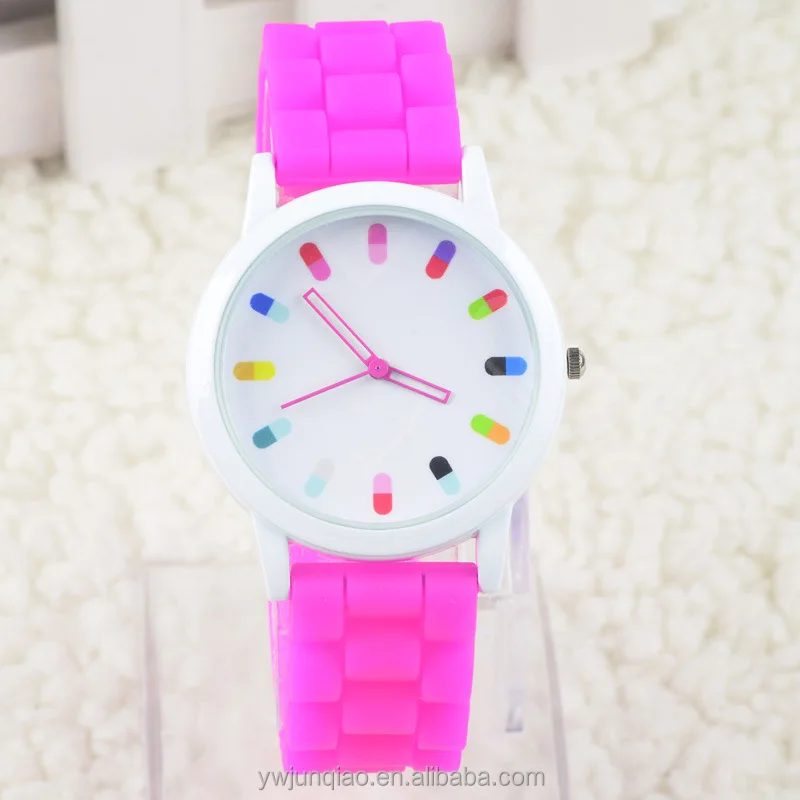 
Big Dial Watch Geneva Silicone Watch Vogue Kids Watch 