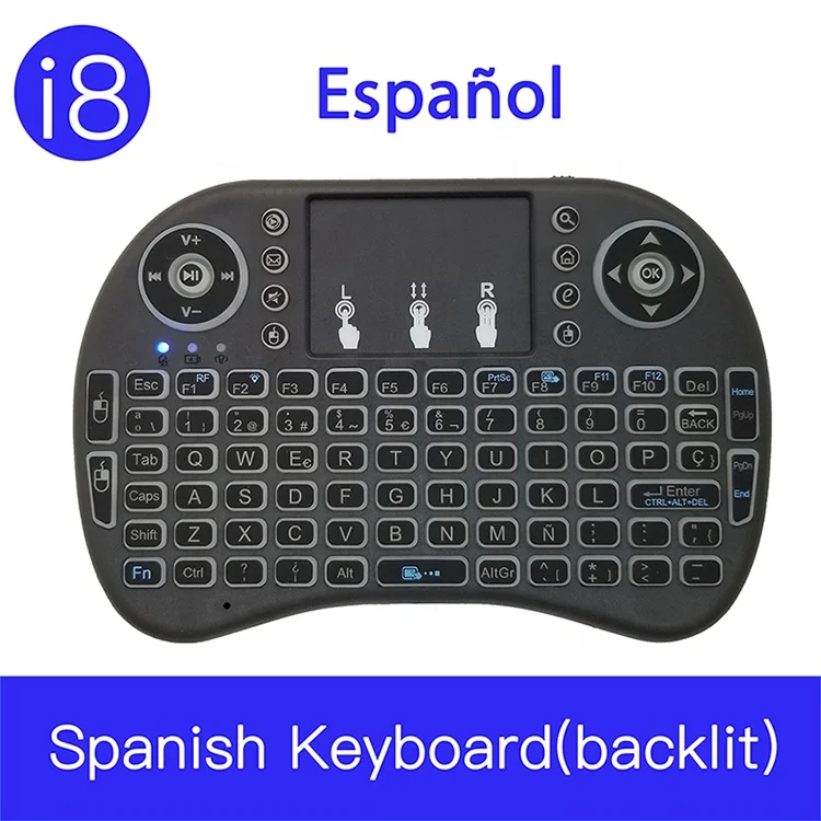I8 Wireless Keyboard Arabic French Spanish  Remote Control Air Mouse Touchpad Android Tv Remote Control For Smart Tv